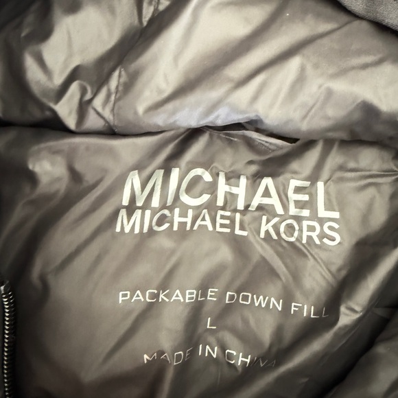 Michael Kors Women's Gray Packable Down Fill Coat - Picture 3 of 4